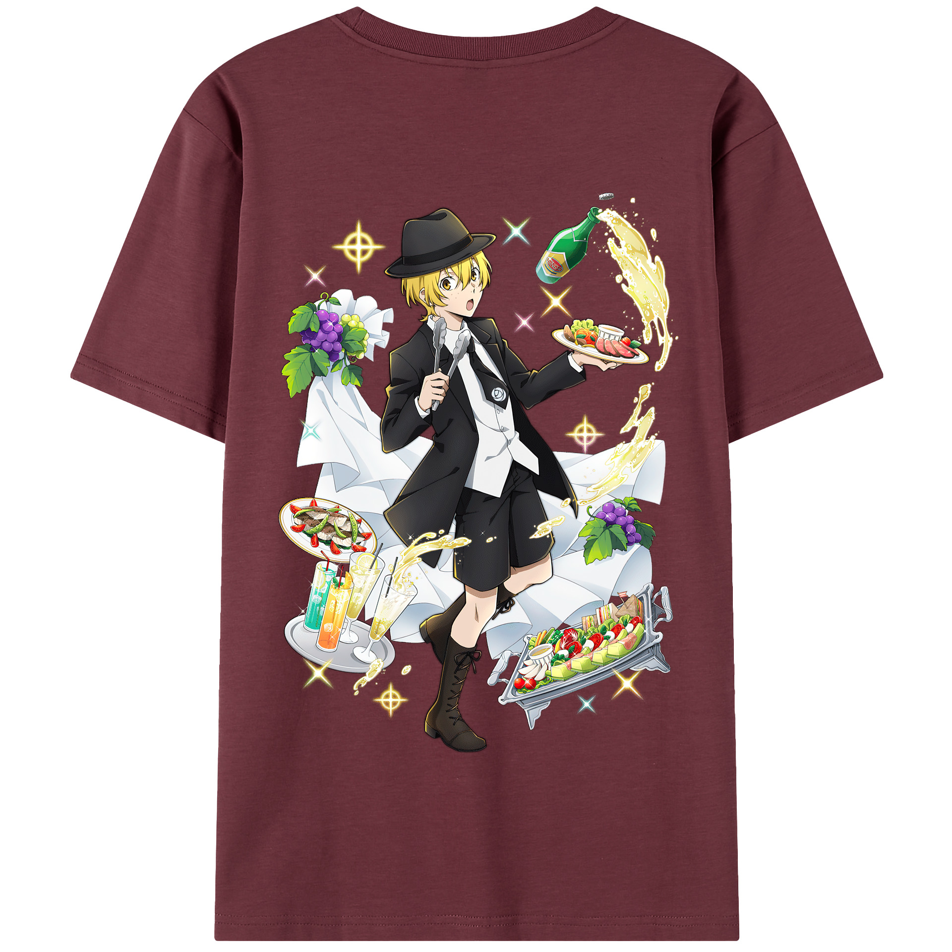 （画像用） 文豪ストレイドッグス Bungo Stray Dogs 綿100％半袖Tシャツ（背面プリント）